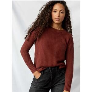 United By Blue Organic Cotton Pullover Crew Neck Knit Sweater Women’s S Rosewood